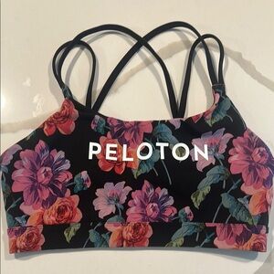 Sz L Peloton Black and Pink Sports Bra